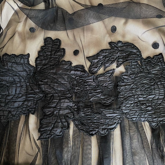 Yoana Baraschi Black Mesh and Lace Polka Dot Dress - Picture 4 of 8